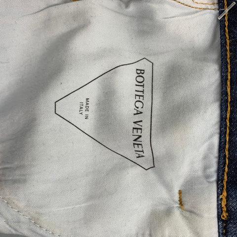 BOTTEGA VENETA Size 0 Blue Cotton Washed Cuffed Jeans