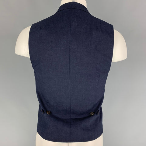 BRUNELLO CUCINELLI Size 40 Navy Wool Side Tabs Vest