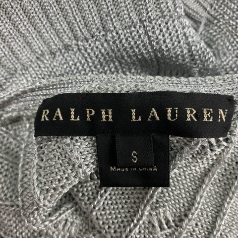RALPH LAUREN Black Label Size S Silver Cable Knit Cardigan Set