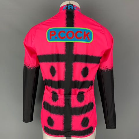 WALTER VAN BEIRENDONCK SS22 Size L Pink Graphic Nylon Jersey Bike Top
