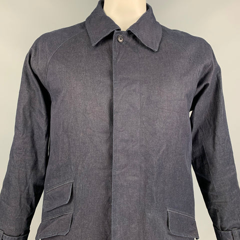 TS (S) Size L Indigo Down Fill Cotton / Polyurethane Hidden Placket Coat