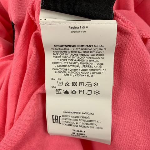 STONE ISLAND Size XL Pink Cotton Crew-Neck T-shirt