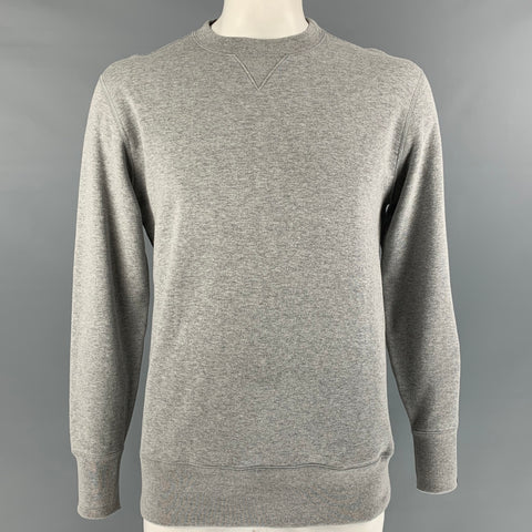 LOOPWHEELER Taille L Sweat-shirt à col rond en coton uni gris