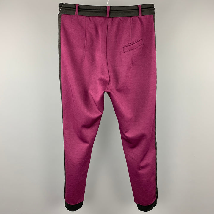 VIVIENNE WESTWOOD Size L Purple & Black Color Block Cotton / Polyester Drawstring Casual Pants