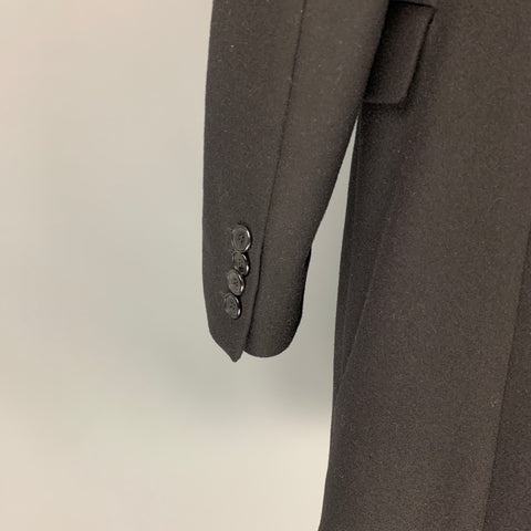 GIVENCHY Size 42 Black Wool Blend Notch Lapel Coat