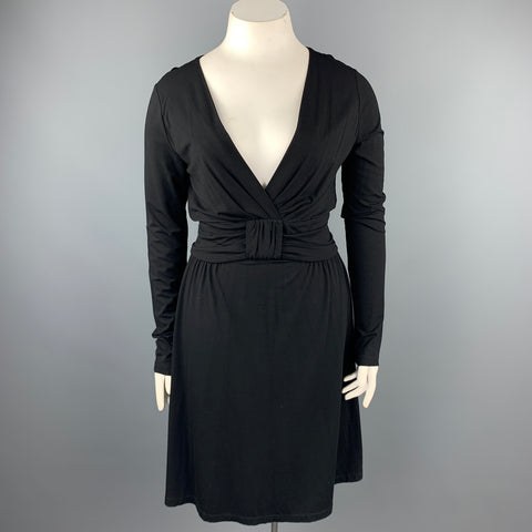 LOVE MOSCHINO Taille 12 Robe fourreau à manches longues en viscose noire