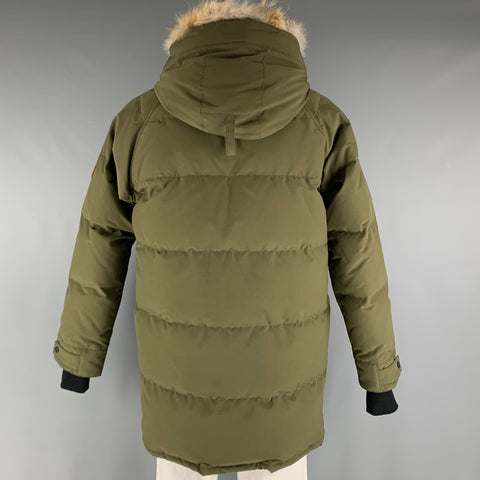 CANADA GOOSE Size XL Green Quilted Hooded Coat