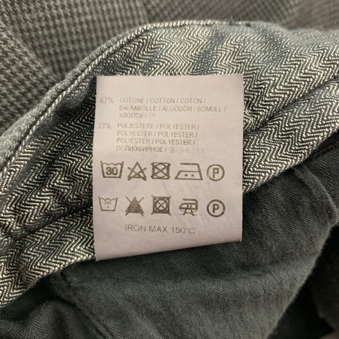 BARENA Taille 32 Pantalon habillé en coton / polyester pied-de-poule charbon de bois et noir avec braguette zippée et revers