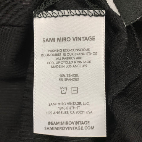 SAMIMIRO VINTAGE Size XS Black Tencel Blend Asymmetric Top