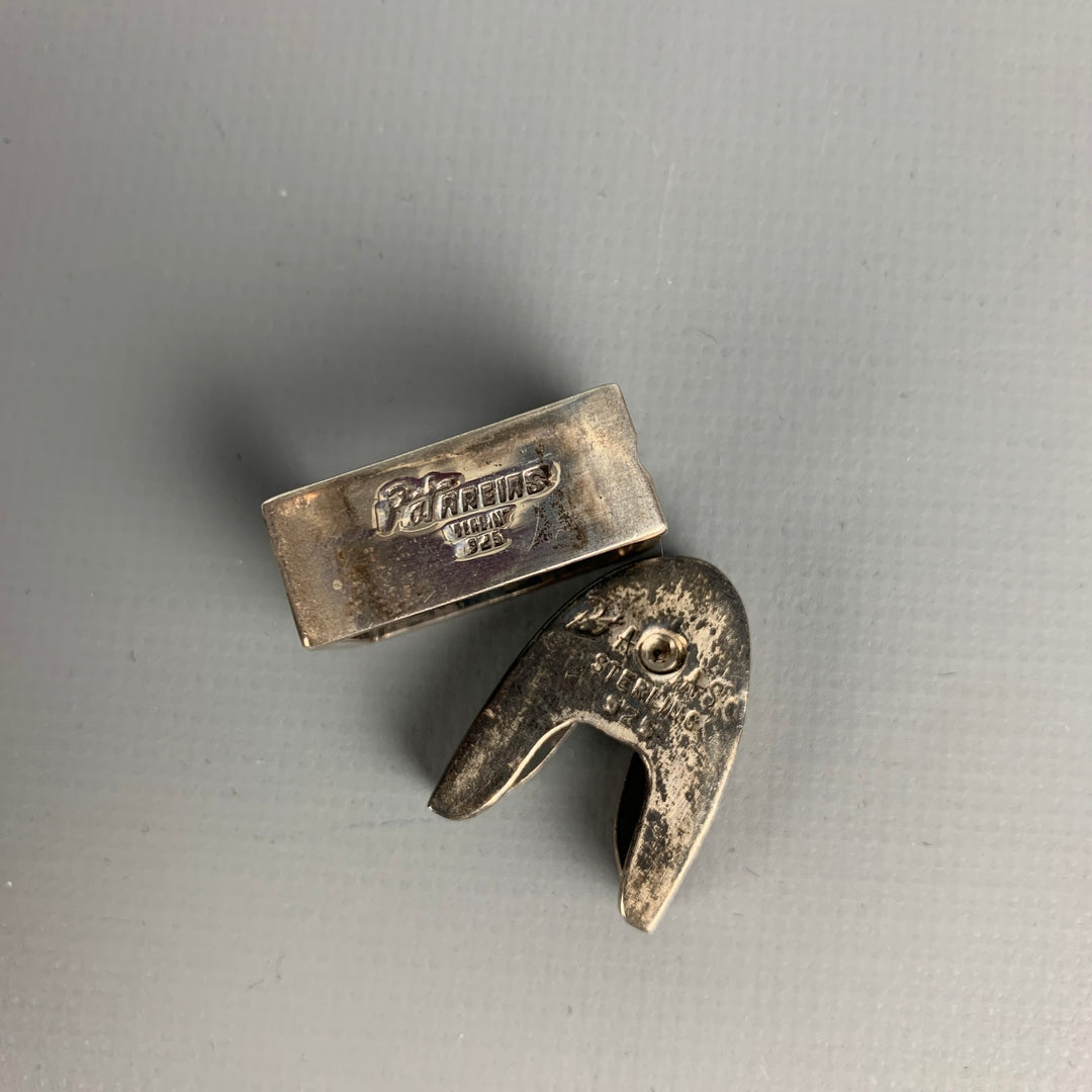 Vintage PAT AREIAS Engraved Sterling Silver 3 Piece Belt Buckle