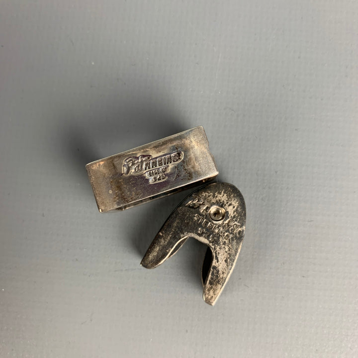 Vintage PAT AREIAS Engraved Sterling Silver 3 Piece Belt Buckle