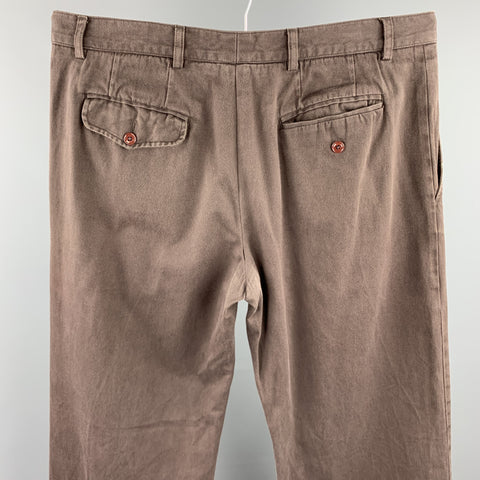 MARC JACOBS Size 36 Brown Cotton Wide Leg Dress Pants