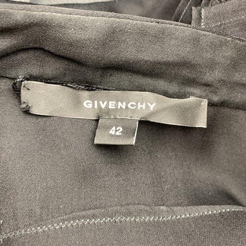 GIVENCHY 10 Black Gold Studded Silk Chiffon Resort 2010 Blouse