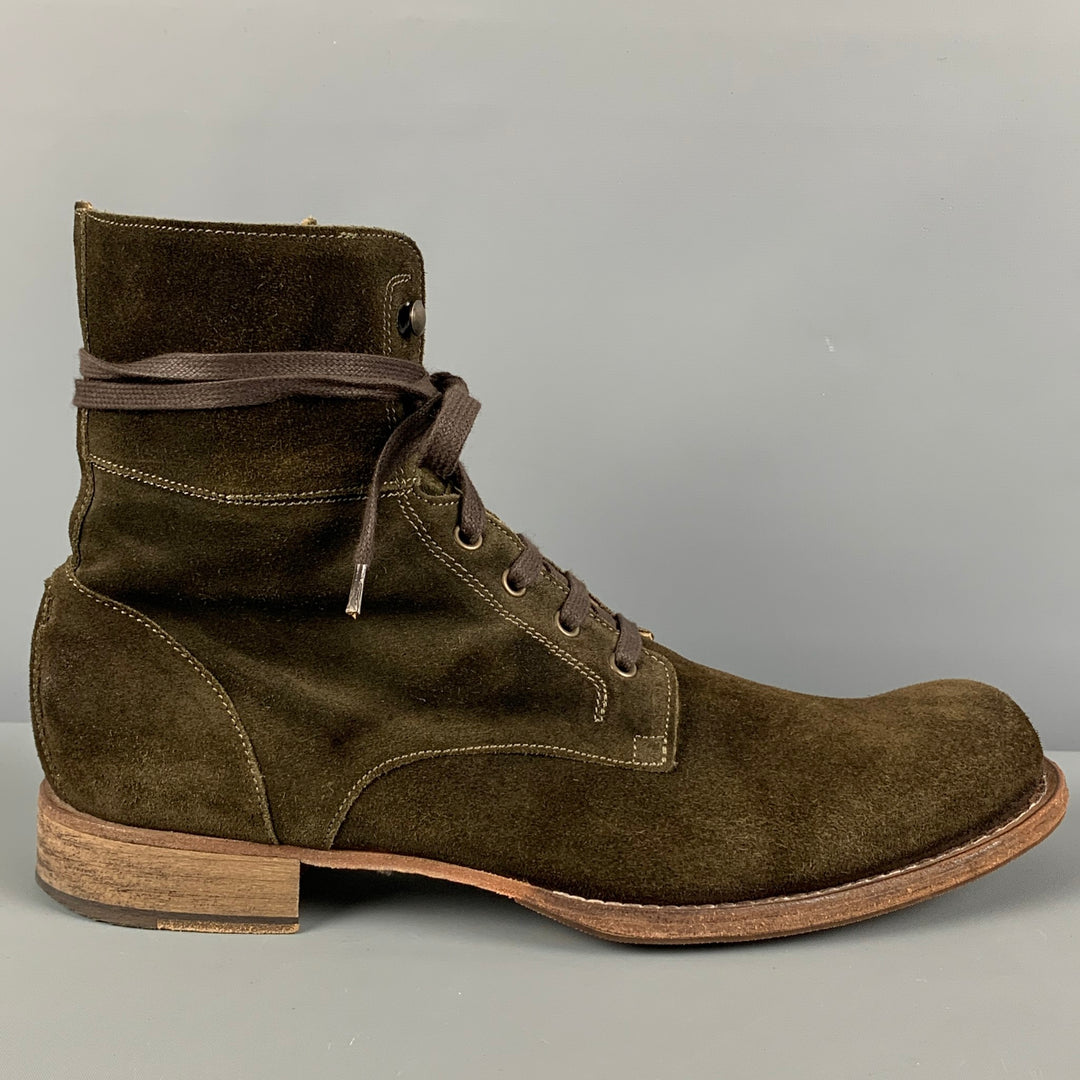 JOHN VARVATOS Size 9.5 Brown Suede Ankle Calf Convert Boots