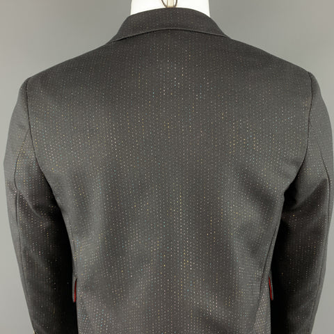 COMME des GARCONS HOMME PLUS Taille M Veste courte en laine noire métallisée
