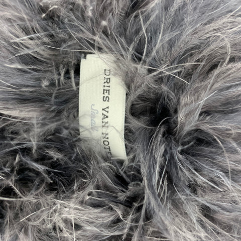 DRIES VAN NOTEN Size S Grey Feathers Oversized Pullover Vest