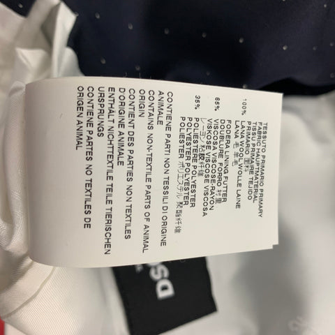 DSQUARED2 Size 36 Navy White Dots Wool Notch Lapel Suit