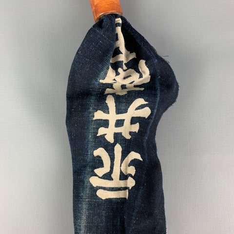 MISTER FREEDOM Indigo Distressed Canvas Leather Tie