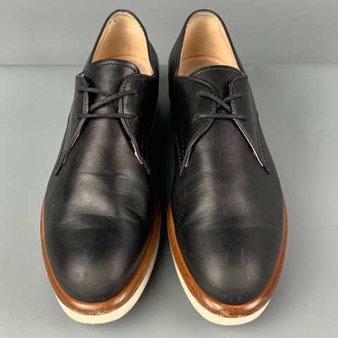 TOD'S Zapatos con cordones de cuero negro talla 6.5