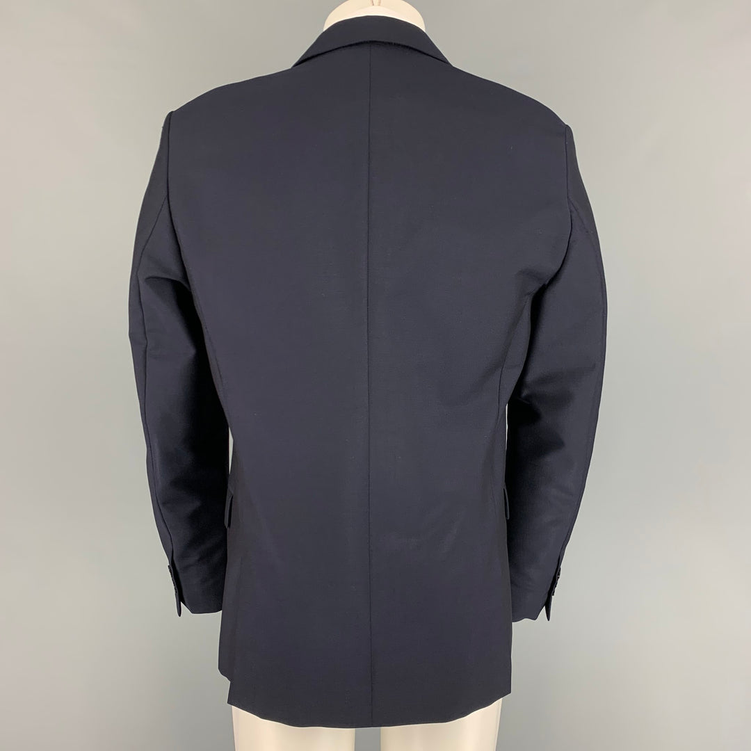 ALEXANDER MCQUEEN Size 42 Navy Wool Mohair Notch Lapel Sport Coat