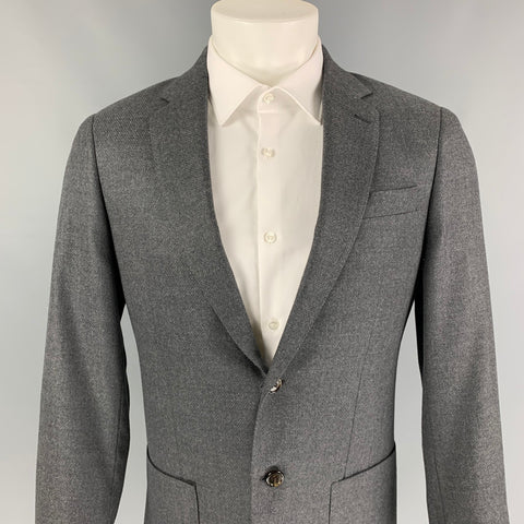 TODD ​​SNYDER Taille 38 Manteau de sport en laine texturée grise à revers Mayfair Fit