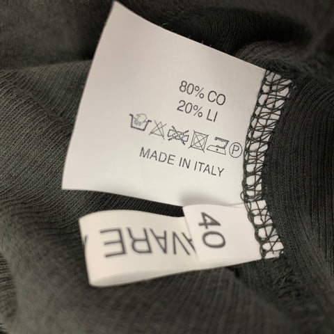 ALESSANDRO Size 4 Charcoal Ribbed Cotton / Linen Dress
