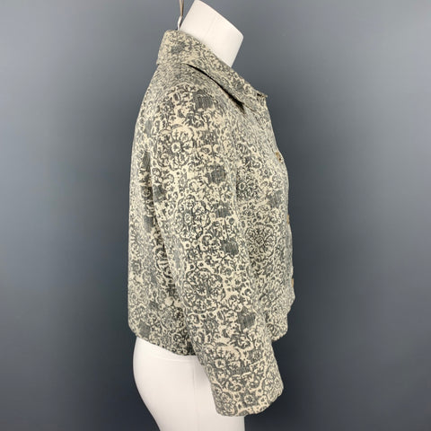 THEORY Size L Grey Tapestry Cotton / Polyester Buttoned Jacket