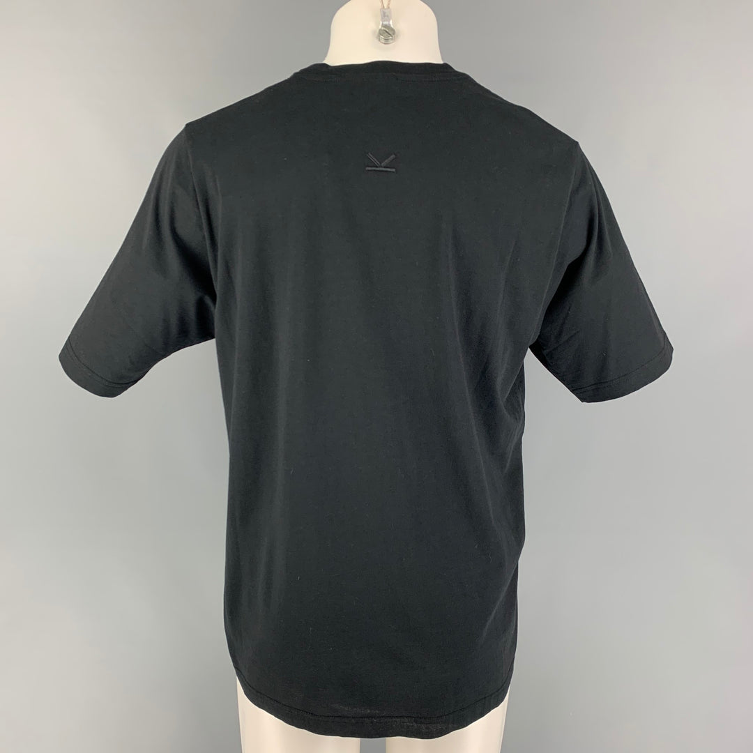 KENZO Size S Black Multi-Color Sea Lily Cotton Oversized T-shirt