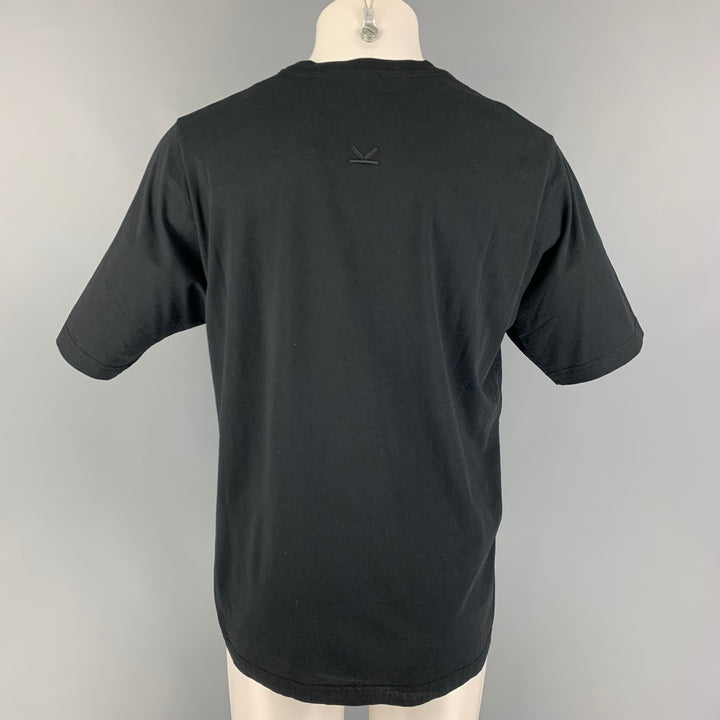 KENZO Size S Black Multi-Color Sea Lily Cotton Oversized T-shirt
