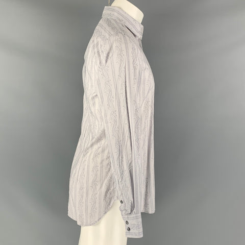 PAUL SMITH Size M Purple Lavender Floral Cotton Long Sleeve Shirt