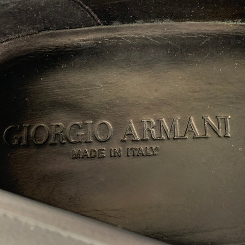 GIORGIO ARMANI Size 11 Charcoal Black Ombre Leather Slip On Loafers