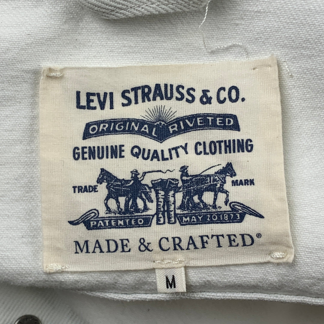 LEVI'S MADE & CRAFTED Big E Size M White Bleached Denim Trucker Jacket