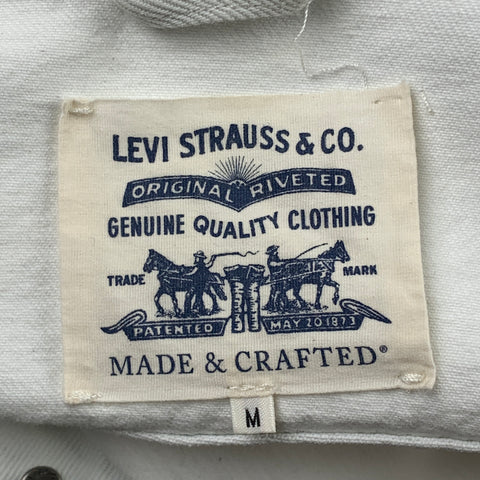 LEVI'S MADE & CRAFTED Big E Size M White Bleached Denim Trucker Jacket