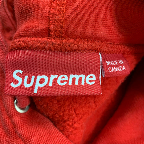 SUPREME Size M Red Black Cotton Hoodie Sweatshirt