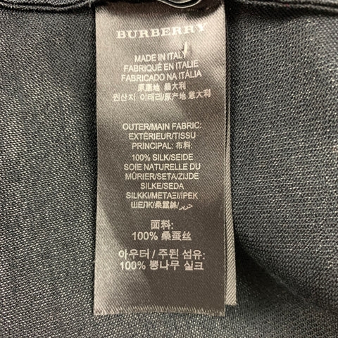 BURBERRY PRORSUM Spring 2013 Size S Blue Metallic Silk Button Down Cardigan