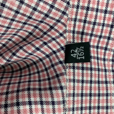 GUCCI Size L Red & Black Checkered Cotton Slim Fit Long Sleeve Shirt