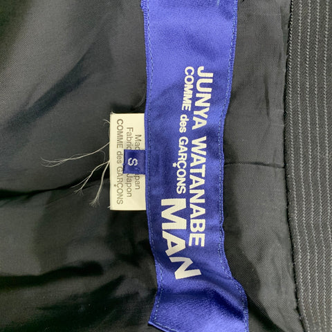 JUNYA WATANABE Taille S Manteau de sport en mélange de laine patchwork bleu marine noir