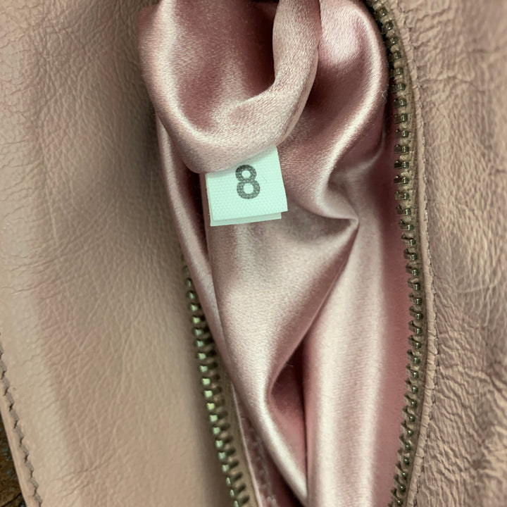 PRADA Brown Red Leather Rhinestones Handbag