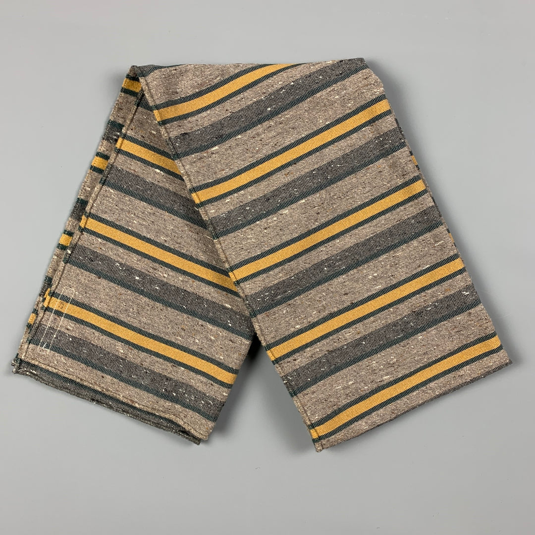 THE HILL-SIDE Taupe Yellow Stripe Scarf