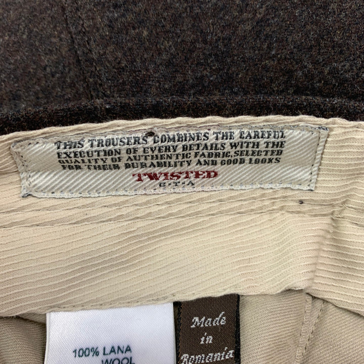 TWISTED Size 28 Brown Wool Button Fly Dress Pants