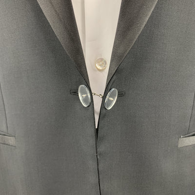 VIKTOR & ROLF Size 42 Black Wool Satin Peak Lapel Mirror Button Tuxedo Jacket
