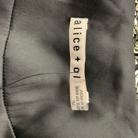 ALICE + OLIVIA Taille M Blazer à col châle en viscose doré