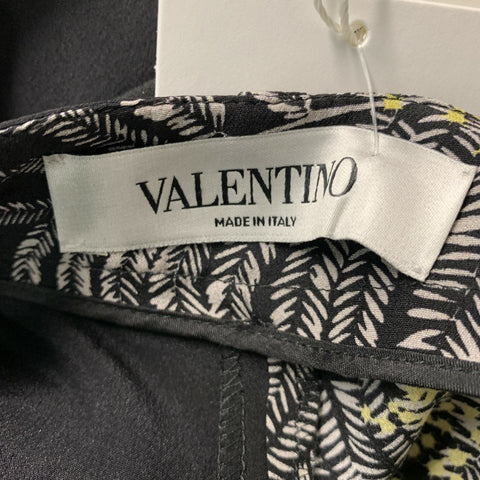VALENTINO Taille 00 Pantalon décontracté à jambe large en soie jaune noir