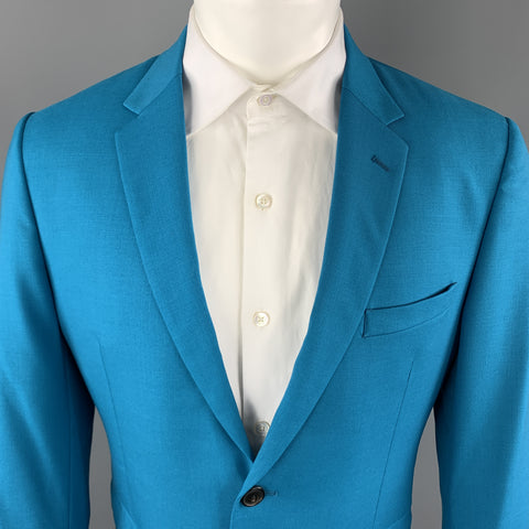 PAUL SMITH Abrigo deportivo con dos botones y solapa de muesca de lana color aguamarina talla 40