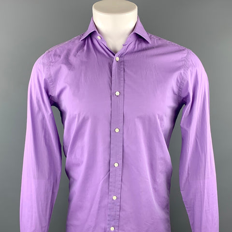 RALPH LAUREN Black Lable Size S Purple Cotton Long Sleeve Shirt