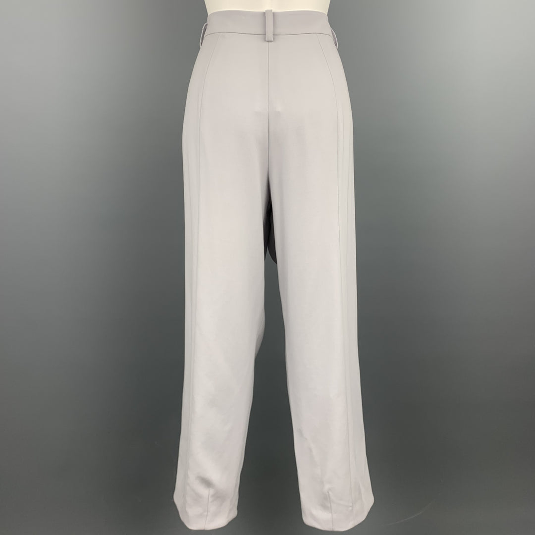 GIORGIO ARMANI Size 14 Grey Virgin Wool Pleated Dress Pants