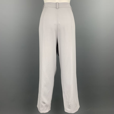 GIORGIO ARMANI Size 14 Grey Virgin Wool Pleated Dress Pants