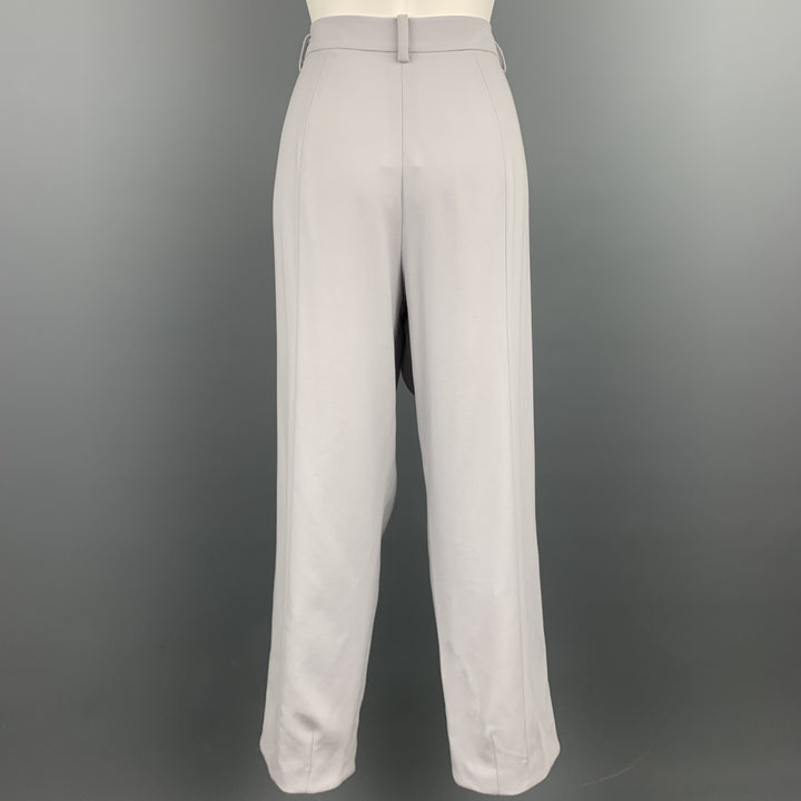 GIORGIO ARMANI Taille 14 Pantalon habillé plissé en laine vierge grise