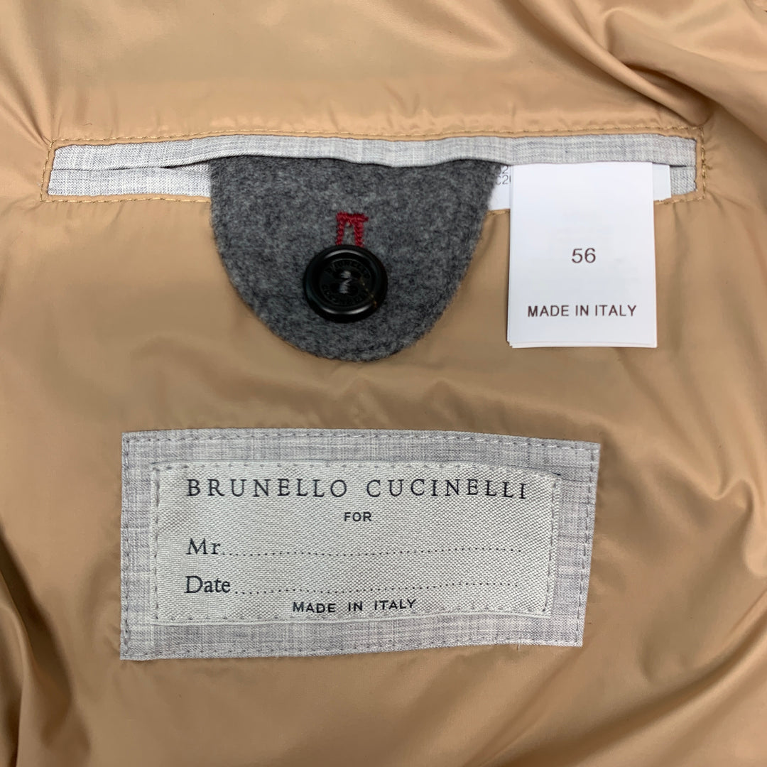 BRUNELLO CUCINELLI Size 46 Grey Cashmere Zip Snaps Jacket