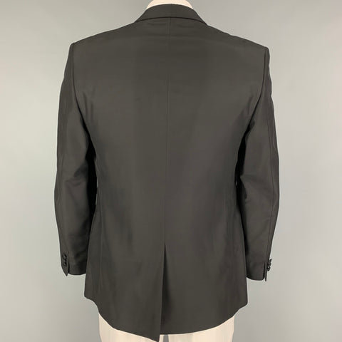 VERSACE COLLECTION Size 42 Black Viscose Wool Tuxedo Sport Coat